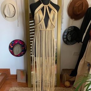 Goddess Tassel Macrame Festival Dress / Beach Coverup